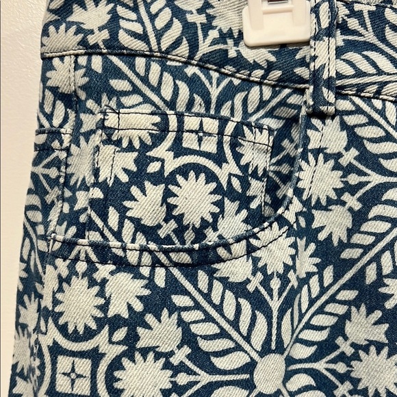 Polygram Patterned Blue Women's Wide Leg Boutique Jeans - Picture 4 of 7